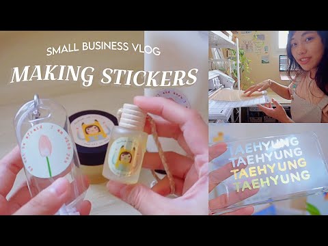 Cara membuat stiker di rumah untuk kemasan stiker mengkilap | vlog studio bisnis stiker